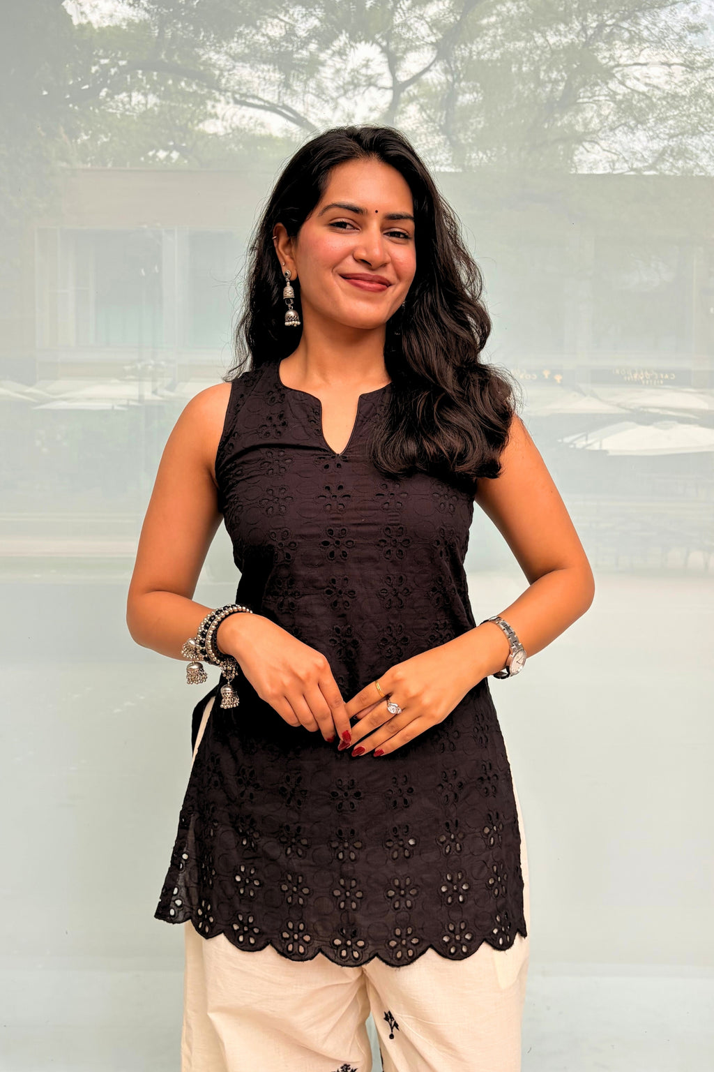 Mira Chikankari Kurti Set