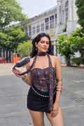 Kiara Corset Back Top with Scarf