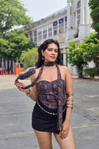 Kiara Corset Back Top with Scarf