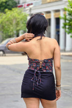 Kiara Corset Back Top with Scarf