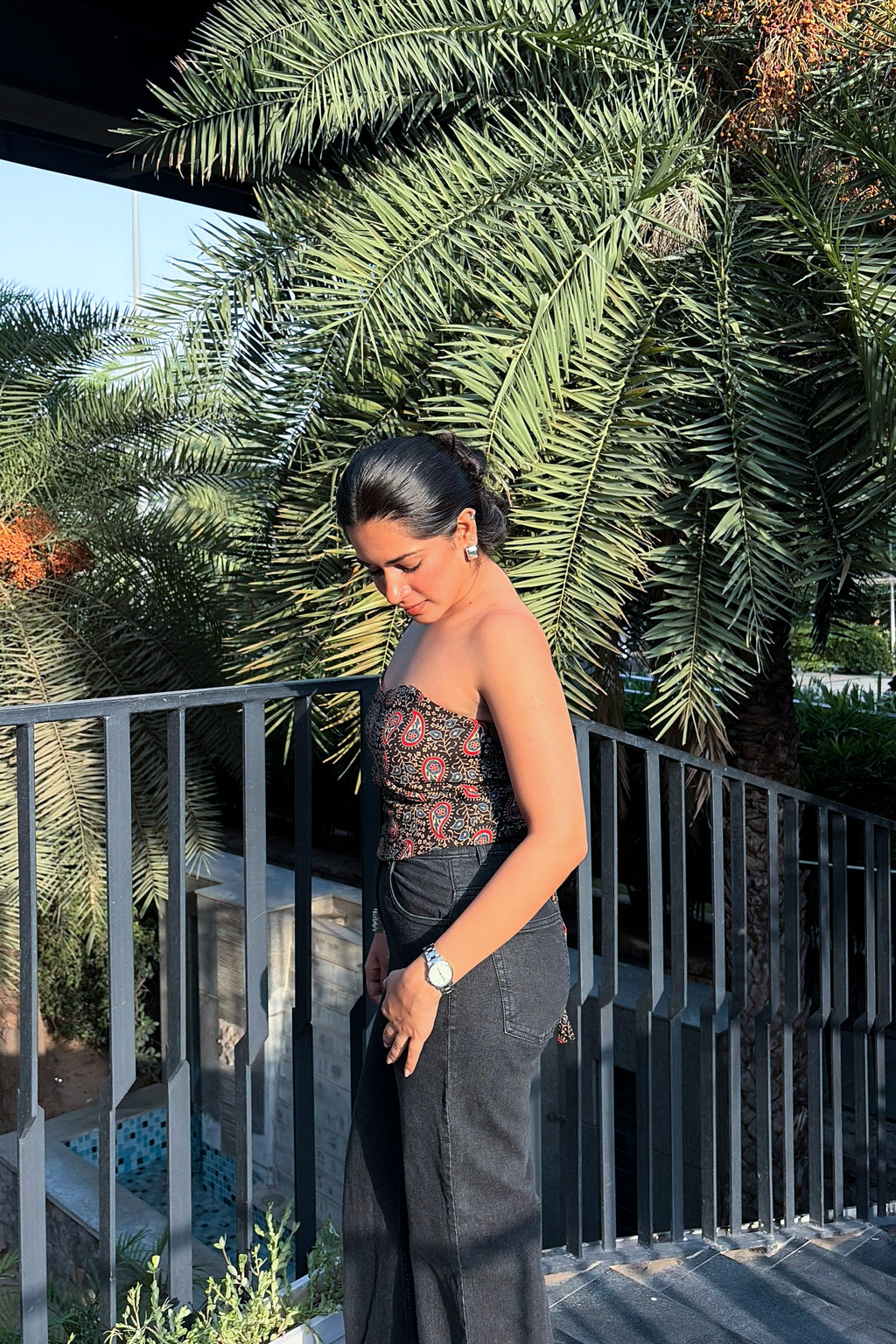 Kiara Corset Back Top with Scarf