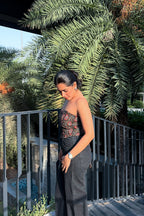 Kiara Corset Back Top with Scarf