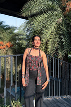 Kiara Corset Back Top with Scarf
