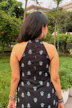 Adda Black Sleeveless Long Kurti